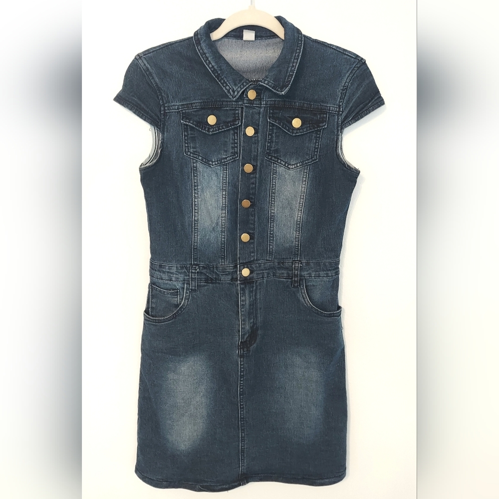 Denim Mini Dress By Chou Ya Tou Size Medium